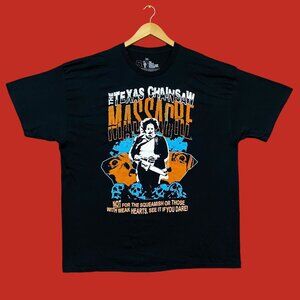 The Texas Chainsaw Massacre Double Sided Neon Movie Promo Tshirt size 2XL